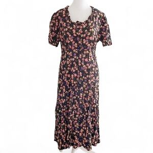 Ulterior Motives Floral Black Dress